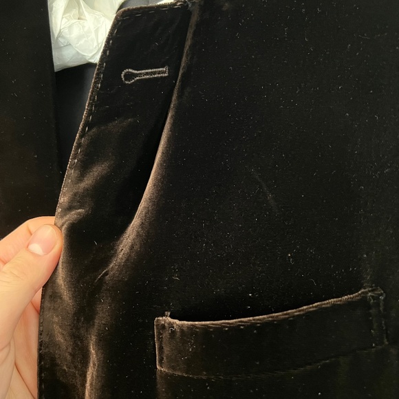 Hedi Slimane, Saint Laurent- Smoking Blazer/Jacket, Brown, Velvet Size 48 - Picture 8 of 13